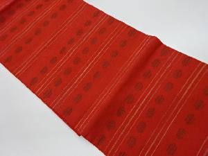 リサイクル　横段に抽象丸模様織出し名古屋帯